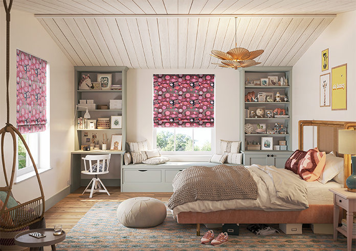 Interstellar, Nebula Pink - Motorised Roman Blind - Image 8